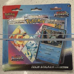 Pokemon TCG Prismatic Evolutions Tech Sticker Collection-Glaceon-3 Booster Packs - Image 1