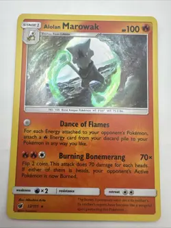Pokemon Card Alolan Marowak Crimson Invasion Holo Rare 12/111 Near Mint - Image 1