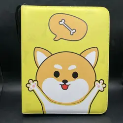 Trading Card 3 Ring Binder 49 2-Sided Sleeves For 882 Cards Shiba Inu Yellow - Image 1
