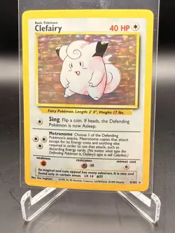 Pokemon TCG Clefairy Holo 005/102 Base Set LP – Vintage WOTC 1999 - Image 1
