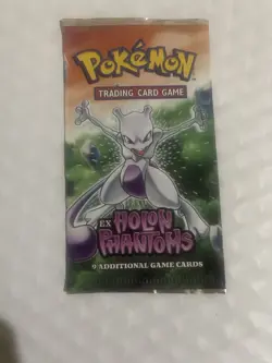 Pokemon EX Holon Phantoms Empty Booster Pack Wrapper Mewtwo Art - Image 1