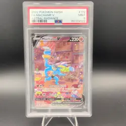 Pokemon 2022 Astral Radiance EN Machamp V 172/189 Full Art Holo PSA 9 - Image 1