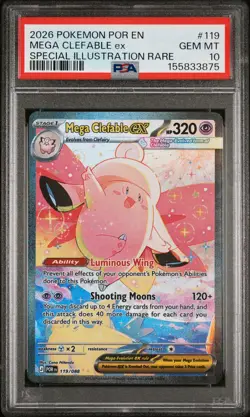 2026 POKEMON POR EN-PERFECT ORDER #119 MEGA CLEFABLE EX PSA 10 - Image 1
