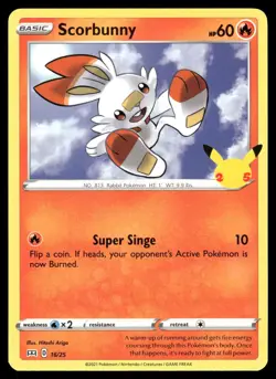 Scorbunny 016/025 Promo McDonald's 25th Anniversary Promos Pokemon NM - Image 1