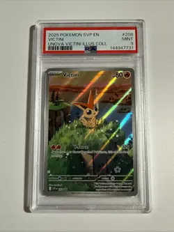 2025 POKEMON SVP EN-SV BLACK STAR PROMO #208 VICTINI PSA 9 - Image 1