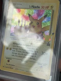 Pokemon Birthday Pikachu 24 Black Star Promo Celebrations PSA 10 - Image 4