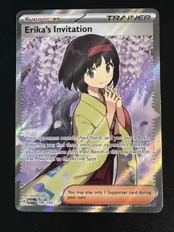 Erika's Invitation 196/165 Pokemon 151 Full Art Ultra Rare Holo NM - Image 1