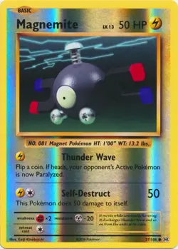 Pokemon - Magnemite - 37/108 - Common - Reverse Holo - XY - Evolutions - NM - Image 1