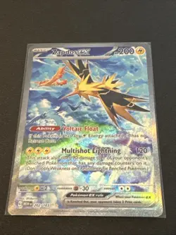Pokemon Zapdos EX - 202/165, Scarlet & Violet 151, Special Illustration Rare NM - Image 1