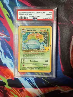 VENUSAUR 15/102 PSA 10 POKEMON TCG CELEBRATIONS CLASSIC COLLECTION HOLO - Image 1
