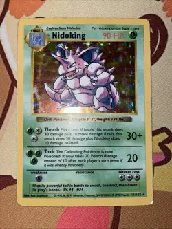 Nidoking ⭐ 11/102 Holo Holo Rare Base Set Shadowless 1999 Pokemon MP - Image 1