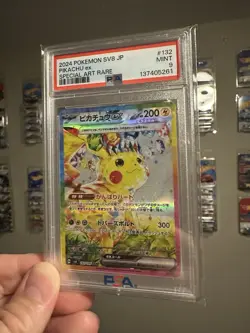 2024 Pokemon Japanese Pikachu EX SAR Super Electric Breaker SV8 #132 PSA 9 - Image 3