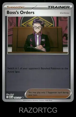 BOSS'S ORDERS [CORBEAU] 183/217 UC ASCENDED HEROES POKEMON REVERSE HOLO NM/M - Image 1