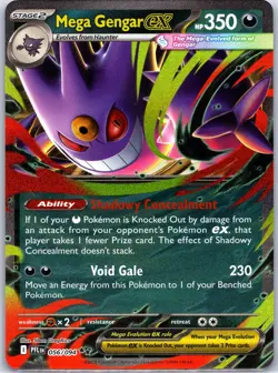 Mega Gengar ex 056/094 Double Rare Phantasmal Flames Pokemon Near Mint - Image 1