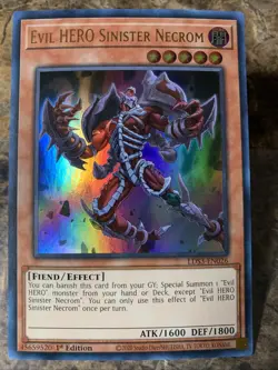 YuGiOh Legendary Duelists: Season 3 Evil HERO Sinister Necrom LDS3-EN026 1st Ed. - Image 1