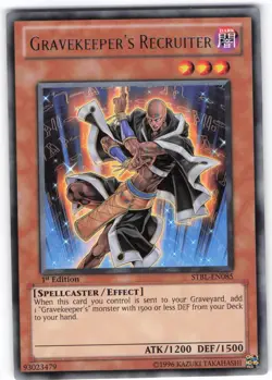 GRAVEKEEPER'S RECRUITER STBL-EN085 RARE YU-GI-OH 1ST EDITION - Image 1