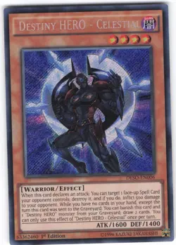 DESTINY HERO - CELESTIAL DESO-EN006 SECRET RARE YU-GI-OH 1ST EDITION - Image 1