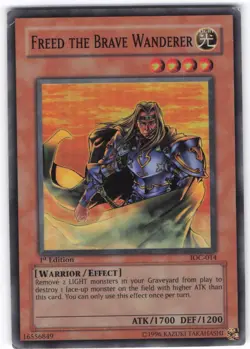 FREED THE BRAVE WANDERER IOC-014 SUPER RARE YU-GI-OH 1ST EDITION - Image 1