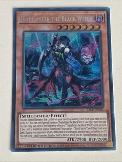 Yugioh Diabellstar the Black Witch - Limited Edition Secret Rare LP Free Holo A - Image 1