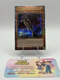 Evil Hero Adjusted Gold 1st Ed Quarter Century Secret Rare NM RA03-EN029 YUGIOH - Image 2