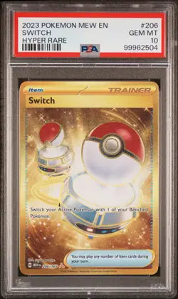 2023 POKEMON MEW EN-151 HYPER RARE #206 SWITCH PSA 10 - Image 1