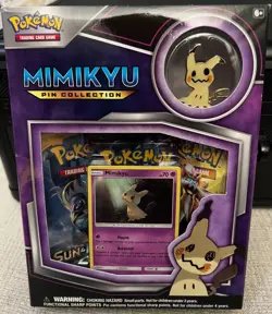 2017 Pokemon Mimikyu Pin Collection Box 2 Sun & Moon and 1 XY Fates Collide Pack - Image 1
