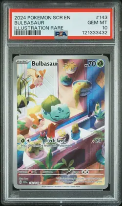Pokemon Bulbasaur Stellar Crown Illustration Rare PSA 10 Gem Mint #143/142 - Image 1