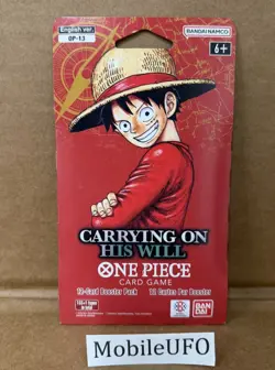 One Piece Single Booster Pack: Carrying On His Will OP-13 Sealed 100% Authentic - Image 1