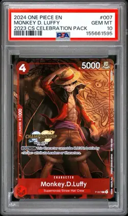 Monkey D. Luffy One Piece 2024 2023 CS Celebration Pack Promo English 007 PSA 10 - Image 1