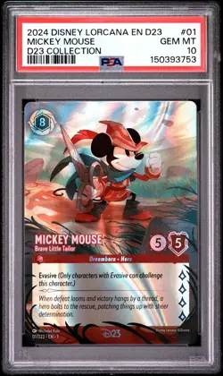 DISNEY LORCANA EN D23-D23 EXPO PROMO MICKEY MOUSE - BRAVE LITTLE TAILOR PSA 10 - Image 1