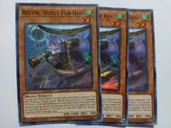 Yugioh Recon, Scout Fur Hire X3 Super DASA-EN015 1st Lightly Played Playset - Image 1