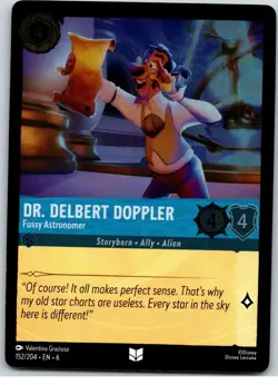 #152 Dr. Delbert Doppler - Fussy Astronomer COLD FOIL Disney Lorcana Azurite Sea - Image 1