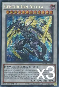 3X Yugioh Centur-Ion Auxila MP25-EN068 Secret Rare 1st Edition NM - Image 1