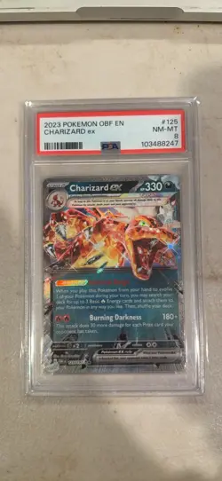 Pokemon Charizard ex 125/197 Obsidian Flames Holo Double Rare PSA 8 - Image 1