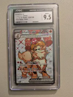 Arcanine EX Holo Scarlet & Violet Base Set 224/198 CGC 9.5 Mint+ - Image 1