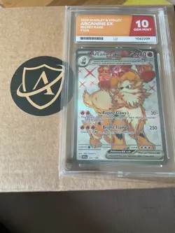Pokemon Arcanine EX Holo Card 224/198 Sv01 Scarlet Violet Base Set ACE 10 GEM MT - Image 1