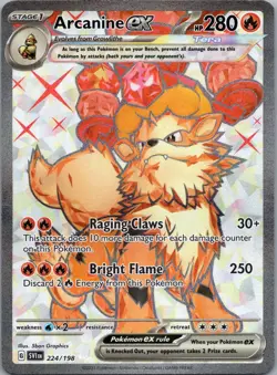 Arcanine ex Holo Ultra Rare SV01: Scarlet & Violet Base Set 224/198 NM - Image 1