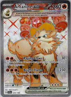 Arcanine ex - SV01: Scarlet & Violet Base Set 224/198 Holo NM - Image 1