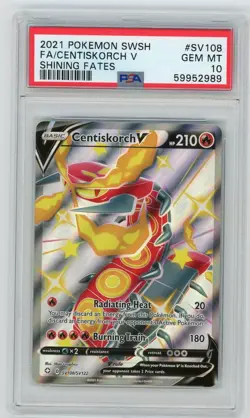 Pokemon Card Centiskorch V SV108/SV122 Holo Shining Fates PSA 10 GEM MINT - Image 1
