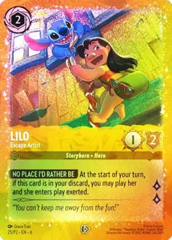 Lorcana GLIMMER FOIL Lilo - Escape Artist (Gift Set) - Promotional Cards # - Image 1
