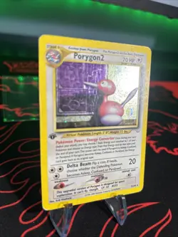 Pokemon TCG Porygon2 12/64 1st Edition Holo Rare Neo Revelation Card - Image 2
