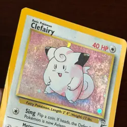 Clefairy 6/130 Holo Rare Base Set 2 Pokemon Card DMG Swirl - Image 3