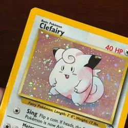 Clefairy 6/130 Holo Rare Base Set 2 Pokemon Card DMG Swirl - Image 4