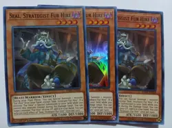 Yugioh Seal, Strategist Fur Hire X3 Super DASA-EN018 1st Lightly Played Playset - Image 1