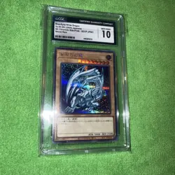 Yugioh Japanese Blue Eyes White Dragon Secret Rare CGC 10 QCCP-JP001 (2024) - Image 3