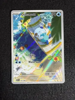 Pokemon TCG Oshawott Illustration Rare White Flare Card 105/086 Near Mint - Image 1