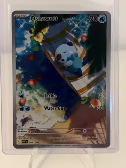 Pokemon TCG Oshawott 105/086 White Flare IR Holo, Pack fresh - Image 1