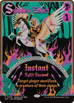 MTG Sudden Edict(Secret Lair Play) Full Art - Secret Lair Drop #039 - Image 1