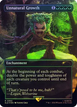 MTG FOIL Unnatural Growth (Marvel) Borderless - Secret Lair Drop #865 - Image 1