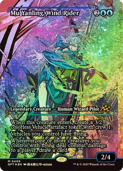 MTG FRACTURE FOIL Mu Yanling, Wind Rider Showcase - Aetherdrift #409 - Image 1